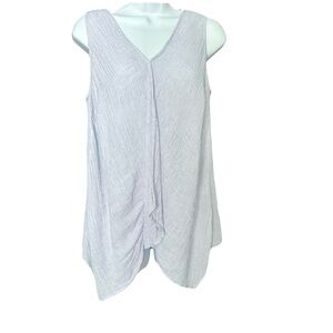 J JILL pure jill linen sleeveless top pale blue linen lagenlook layering